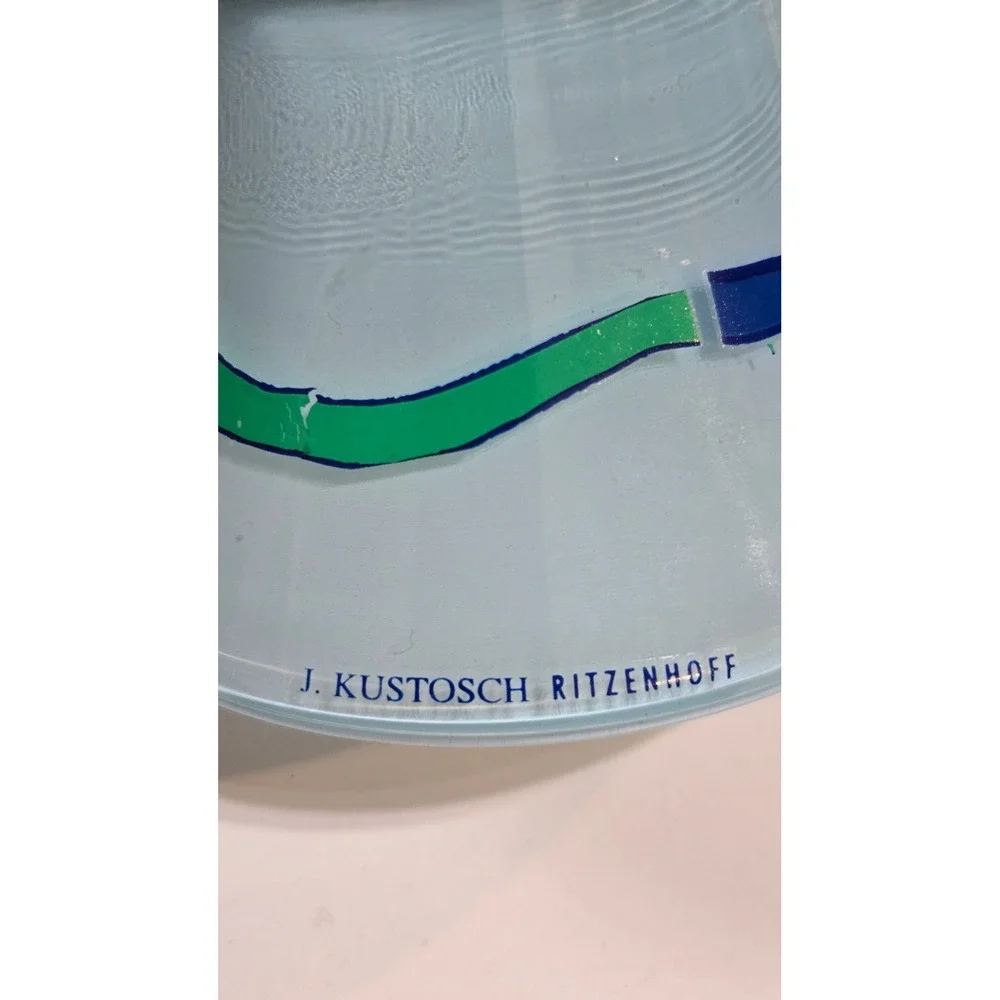 Post-Modern Glass Vase by J Kustosch for Vis-À-Vis Collection of Ritzenhoff Face